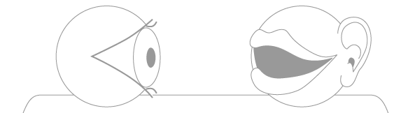 illustration of a mouth and an eye